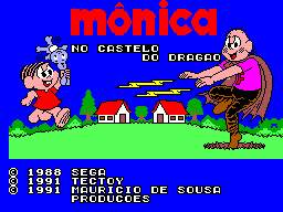 Monica no Castelo do Dragao title screen for Sega Master System